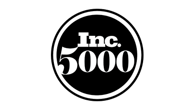 The image displays the "Inc. 5000" logo featuring white text on a black circular background, indicating a ranking or list by the magazine "Inc."