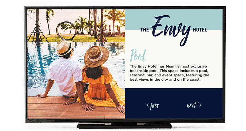 A CORE Create theme published on a TV